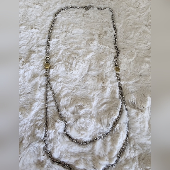 NWOT Ann Taylor Silver Jeweled Long Chain Necklace - Picture 2 of 11